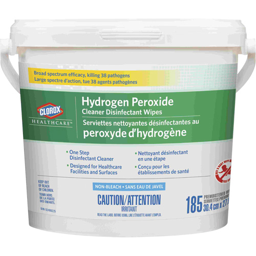 Lingettes d&eacute;sinfectantes et nettoyantes &agrave; base de peroxyde d'hydrog&egrave;ne Healthcare, 185 lingettes Stor-it Systems