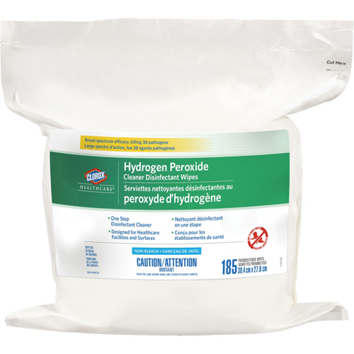 Lingettes d&eacute;sinfectantes et nettoyantes &agrave; base de peroxyde d'hydrog&egrave;ne Healthcare, 185 lingettes Stor-it Systems