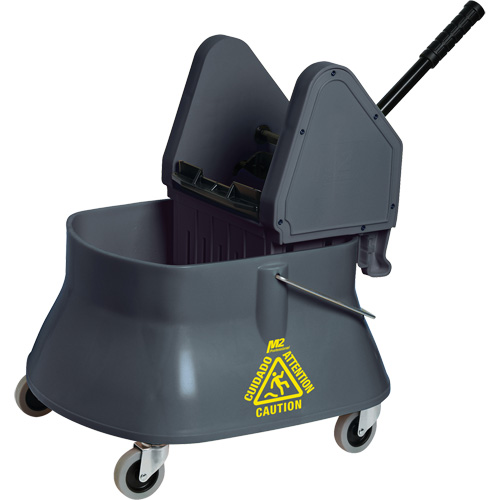 Champ Mop Bucket & Wringer, Down Press, 6.5 US Gal. (26 Quart)/7.5 US Gal. (30 Quarts), Grey Stor-it Systems