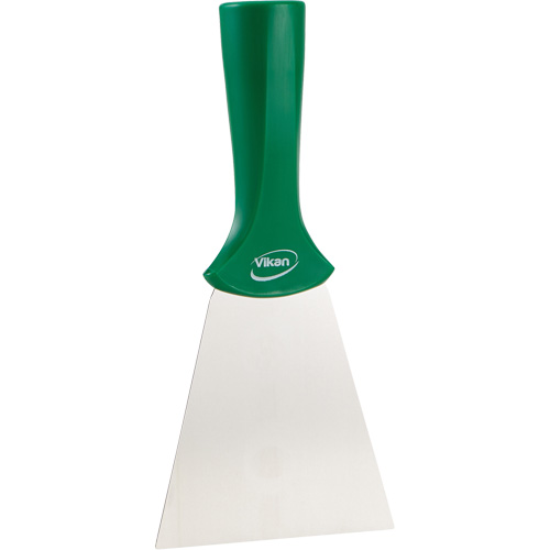 Grattoir en acier inoxydable avec poign&eacute;e montable sur manche, Vert, 4" la x 8" lo Stor-it Systems
