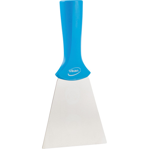 Grattoir en acier inoxydable avec poign&eacute;e montable sur manche, Bleu, 4" la x 8" lo Stor-it Systems