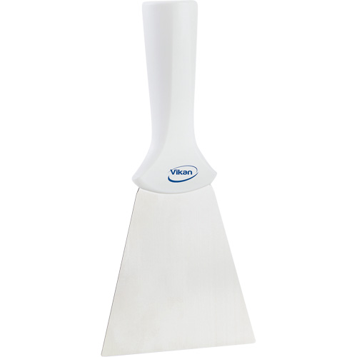 Grattoir en acier inoxydable avec poign&eacute;e montable sur manche, Blanc, 4" la x 8" lo Stor-it Systems