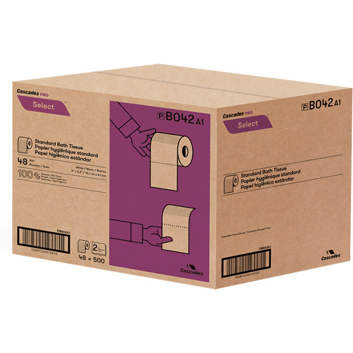 Pro Select&reg; Toilet Paper, 2 Ply, 500 Sheets/Roll, White Stor-it Systems