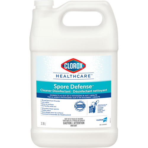 D&eacute;sinfectant nettoyant Clorox Healthcare Spore Defense, 3,78 L, Cruche Stor-it Systems