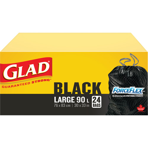 90L Garbage Bags, Regular, 30" W x 33" L, Black Stor-it Systems