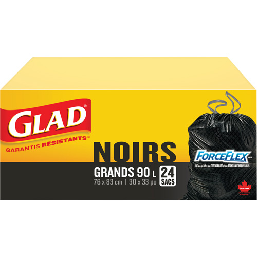 90L Garbage Bags, Regular, 30" W x 33" L, Black Stor-it Systems