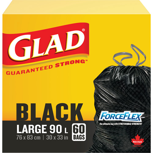 90L Garbage Bags, Regular, 30" W x 33" L, Black Stor-it Systems