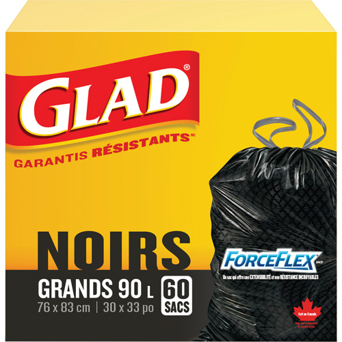 90L Garbage Bags, Regular, 30" W x 33" L, Black Stor-it Systems