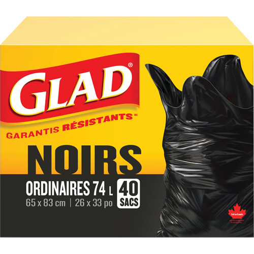 74L Garbage Bags, Regular, 26" W x 33" L, Black Stor-it Systems