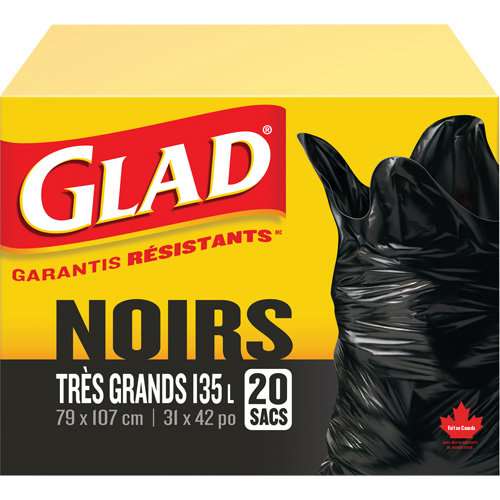 135L Garbage Bags, Regular, 31" W x 42" L, Black Stor-it Systems