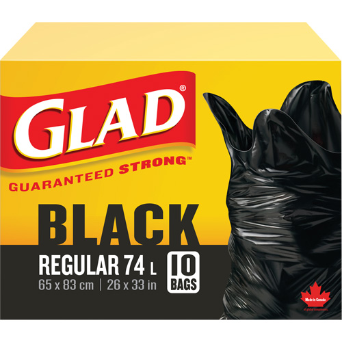 Sacs &agrave; ordures 74 L, R&eacute;gulier, 26" la x 33" lo, Noir Stor-it Systems