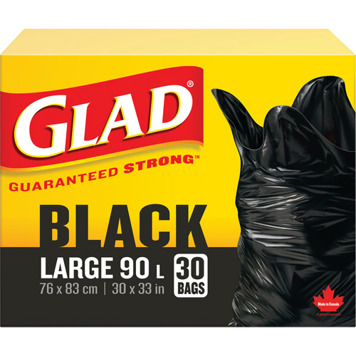 90L Garbage Bags, Regular, 30" W x 33" L, Black Stor-it Systems