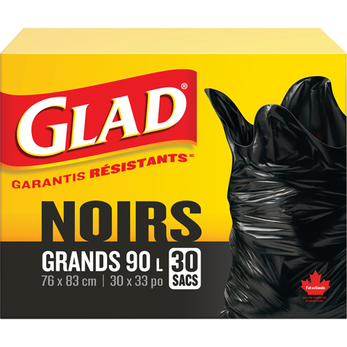 90L Garbage Bags, Regular, 30" W x 33" L, Black Stor-it Systems