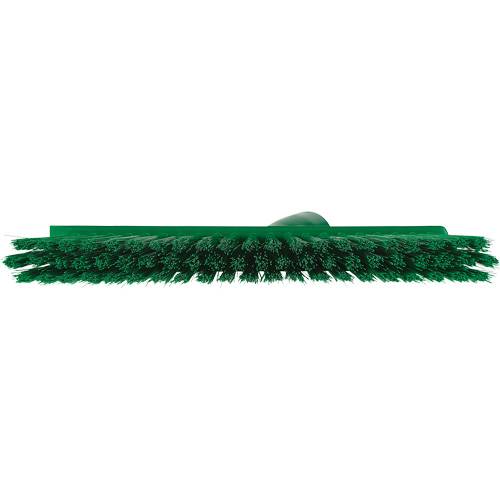 Dustpan Broom with Angled Thread, Medium Bristles, 10", Polyester, Green Stor-it Systems