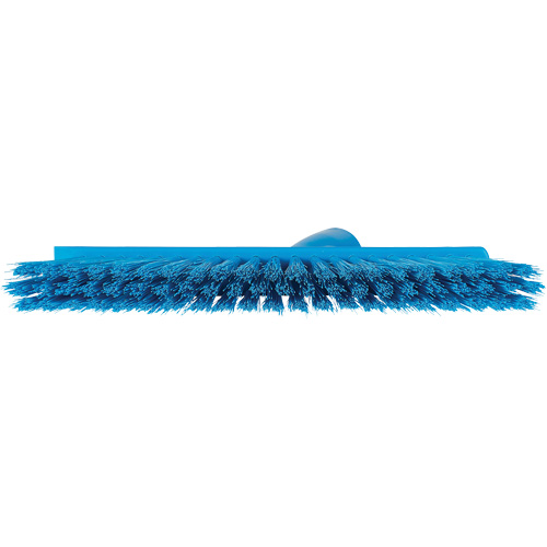 Dustpan Broom with Angled Thread, Medium Bristles, 10", Polyester, Blue Stor-it Systems