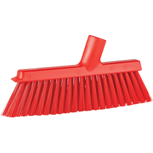 Balai biseaut&eacute; avec pas de vis inclin&eacute;, Crins Moyen, 10", Polyester, Rouge Stor-it Systems