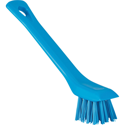 Brosse avec rebord grattoir, Soies Ferme, Longueur de 6", Bleu Stor-it Systems