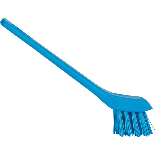 Brosse avec rebord grattoir, Soies Ferme, Longueur de 6", Bleu Stor-it Systems