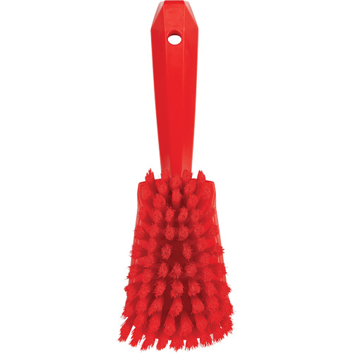 Brosse &agrave; r&eacute;curer avec manche court, Soies Doux, Longueur de 10-1/2", Rouge Stor-it Systems