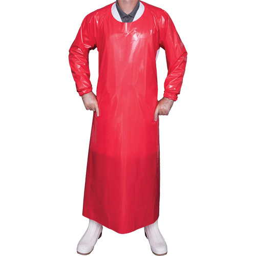 Top Dog 6 Mil. Gown, X-Large, Red, Polyurethane Stor-it Systems