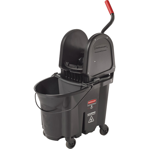 Wavebrake&reg; Bucket & Wringer, Down Press, 8.75 US Gal.(35 Quart), Black Stor-it Systems