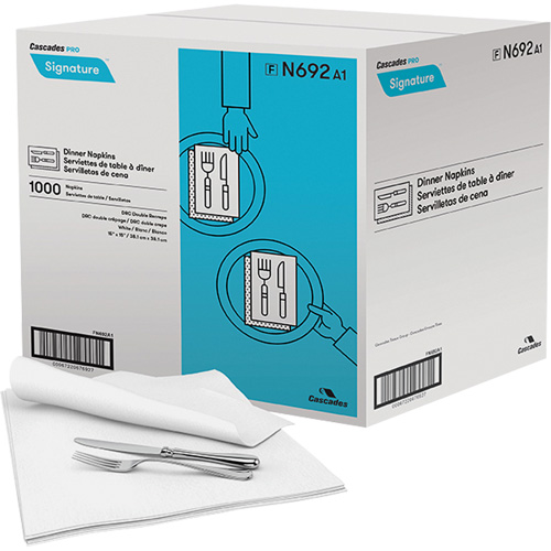 Pro Signature&reg; Dinner Napkins, 1 Ply, 15" x 15" Stor-it Systems