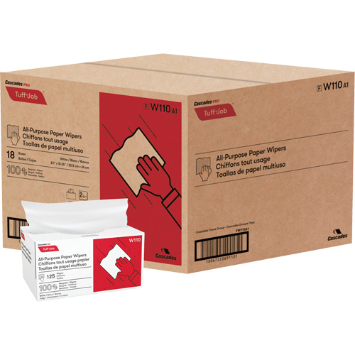 Essuie-tout en papier surgissant &agrave; pli simple Pro Tuff-Job, Tout usage, 10-1/4" lo x 8" la Stor-it Systems