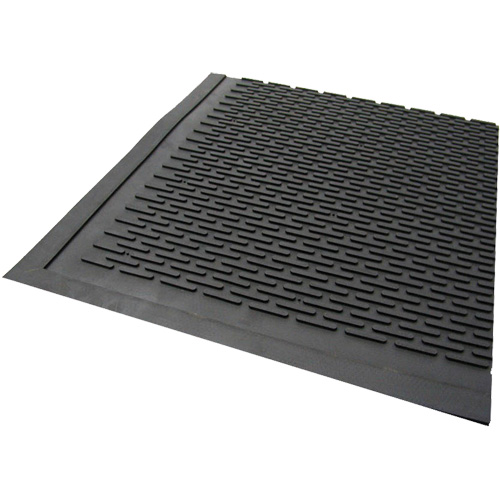 Outdoor Mat, Rubber, Scraper Type, Solid Pattern, 3' x 5', Black Stor-it Systems