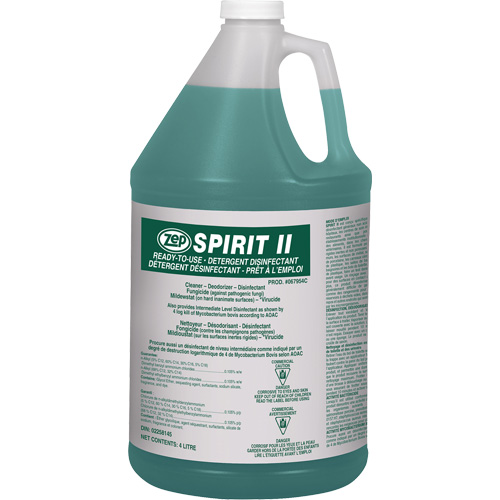 Spirit II Detergent Disinfectant, 4 L, Jug Stor-it Systems