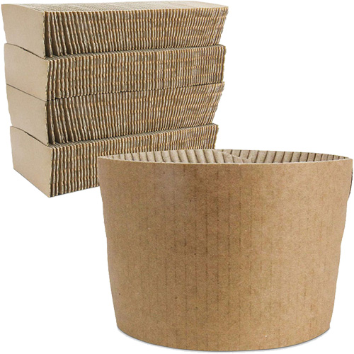 Manchons Kraft pour gobelet de caf&eacute;, Papier, 12 oz - 20 oz, Brun Stor-it Systems