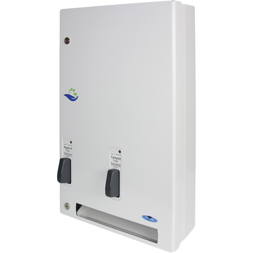 Distributeur de produits d'hygi&egrave;ne f&eacute;minine gratuits &agrave; bouton pression Stor-it Systems