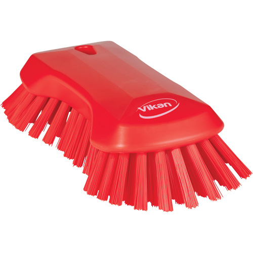 Hand Brush, Extra Stiff Bristles, 9-1/10" Long, Red Stor-it Systems