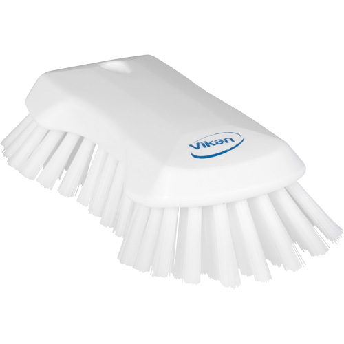 Hand Brush, Extra Stiff Bristles, 9-1/10" Long, White Stor-it Systems