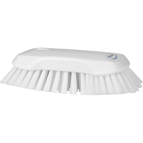 Hand Brush, Extra Stiff Bristles, 9-1/10" Long, White Stor-it Systems