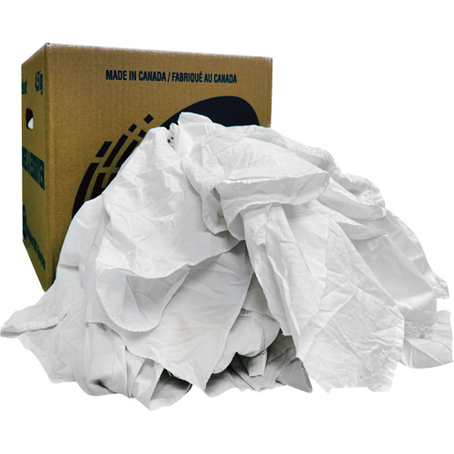 Chiffons recycl&eacute;s, Coton, Blanc, 10 lb Stor-it Systems