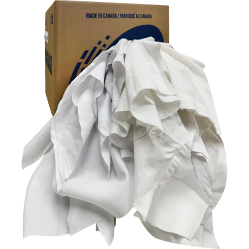 Chiffons recycl&eacute;s, Coton, Blanc, 10 lb Stor-it Systems