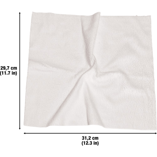 Chiffons lavables pour le nettoyage, Microfibre, Blanc Stor-it Systems