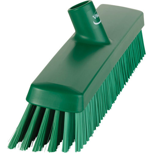Push Broom Head, Fine/Stiff Bristles, 16-1/2", Polyester/Polypropylene, Green Stor-it Systems