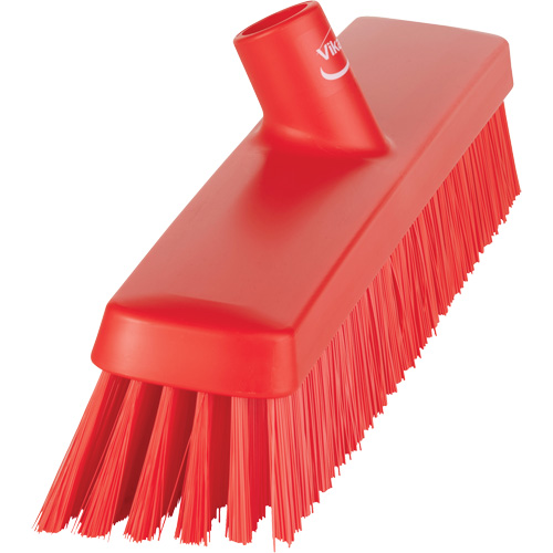 Push Broom Head, Fine/Stiff Bristles, 16-1/2", Polyester/Polypropylene, Red Stor-it Systems
