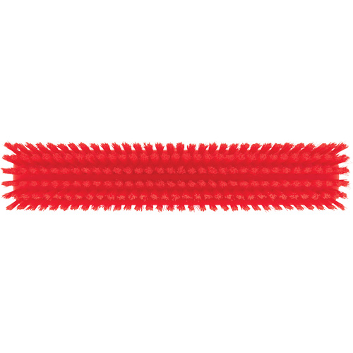 Push Broom Head, Fine/Stiff Bristles, 16-1/2", Polyester/Polypropylene, Red Stor-it Systems