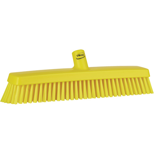 Push Broom Head, Fine/Stiff Bristles, 16-1/2", Polyester/Polypropylene, Yellow Stor-it Systems