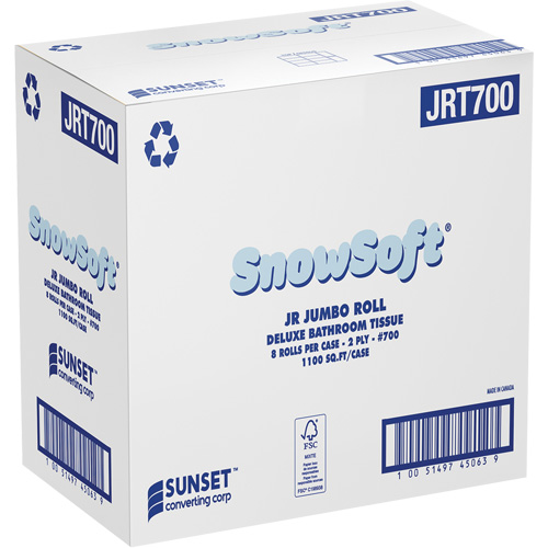 Papier hygi&eacute;nique de luxe Snowsoft, Rouleau G&eacute;ant, 2 Pli, Blanc Stor-it Systems
