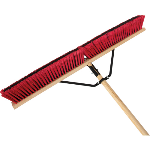 Push Broom with Braced Handle, 36", Medium, PVC Bristles Stor-it Systems