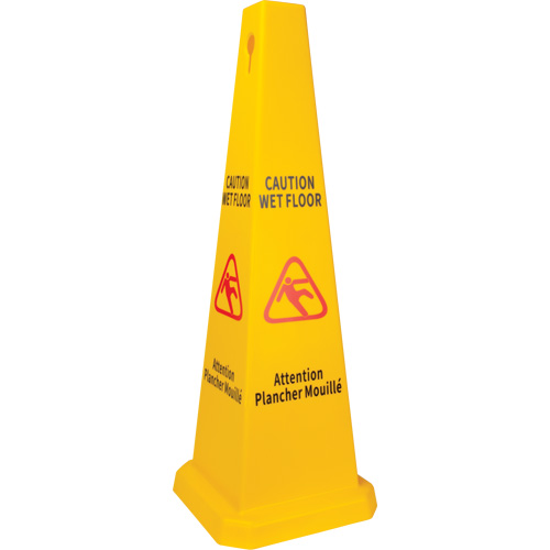 Wet Floor Safety Cone, Bilingual with Pictogram Stor-it Systems