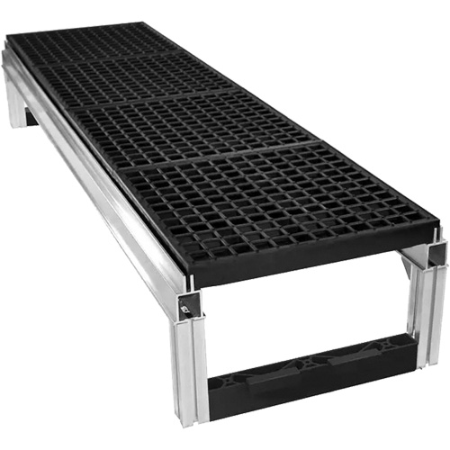 Trousse de plateforme de travail modulaire en aluminium &agrave; drainage ouvert FOUNDATION, 36" la x 72" pr, Capacit&eacute; de 400 lb, Enti&egrave;rement soud&eacute; Stor-it Systems