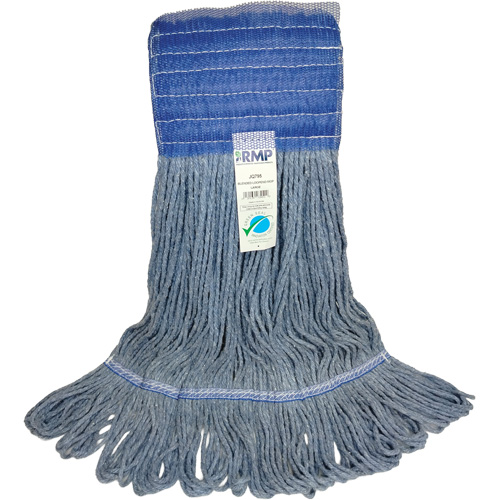 Wide-Band Mop Head, Antimicrobial/Floor Finishing/Specialty, Cotton/Rayon/Synthetic, Loop Style Stor-it Systems