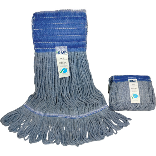 Wide-Band Mop Head, Antimicrobial/Floor Finishing/Specialty, Cotton/Rayon/Synthetic, Loop Style Stor-it Systems