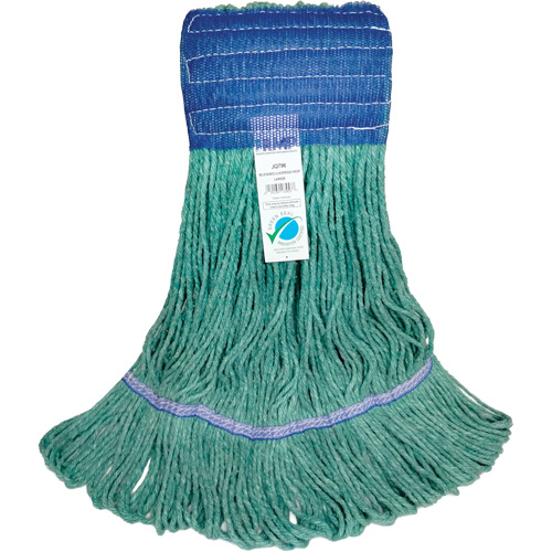 Wide-Band Mop Head, Antimicrobial/Floor Finishing/Specialty, Cotton/Rayon/Synthetic, Loop Style Stor-it Systems