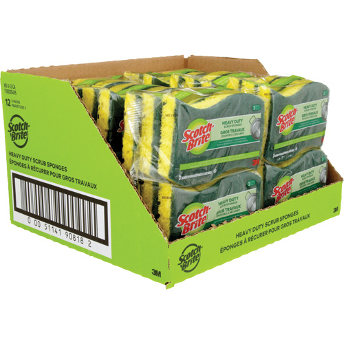 &eacute;ponge &agrave; r&eacute;curer pour les travaux intenses Scotch-Brite, &agrave; r&eacute;curer, 2-3/5" la x 4-2/5" l Stor-it Systems