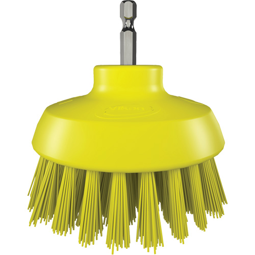Brosse ronde HyDrive pour perceuse, Soies Tr&egrave;s ferme, Longueur de 3-1/10", Jaune Stor-it Systems
